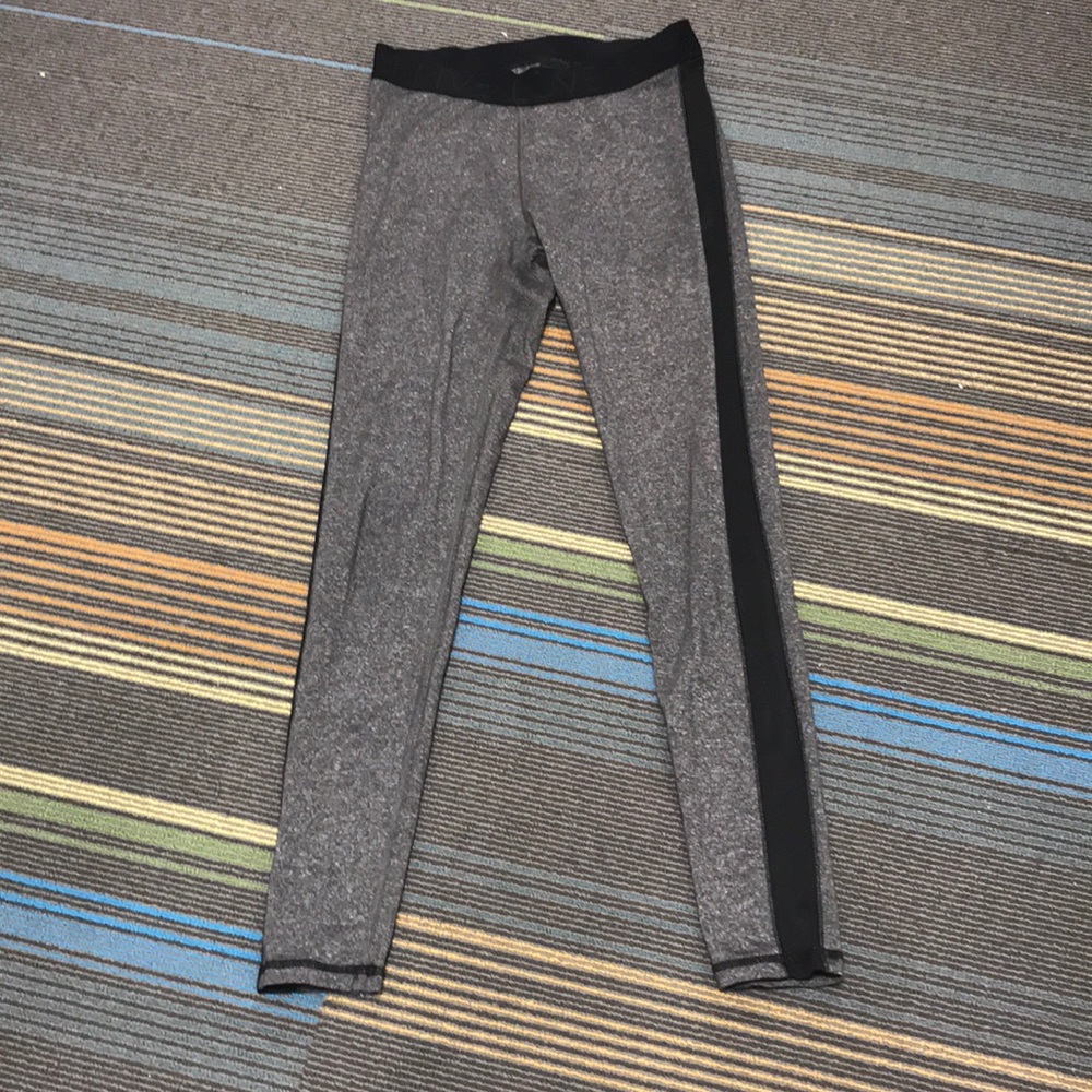 Gray Leggings with Black Leg Stripe